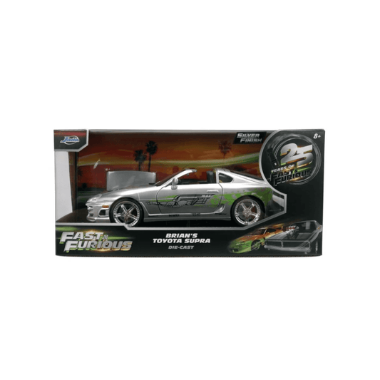 Fast & Furious 25th Anniversary 1:24 Scale Jada Hollywood Rides Die Cast Vehicle - Brian's Toyota Supra