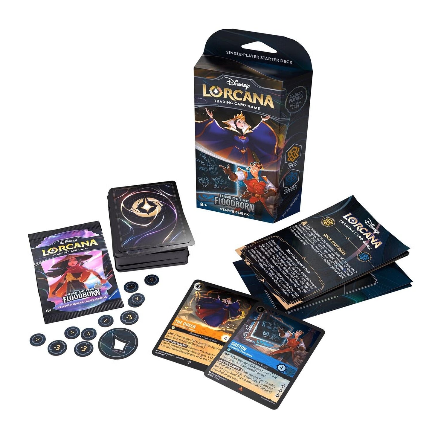 Disney Lorcana Rise Of The Floodborn Trading Card Game - Starter Deck (Gaston & Evil Queen)