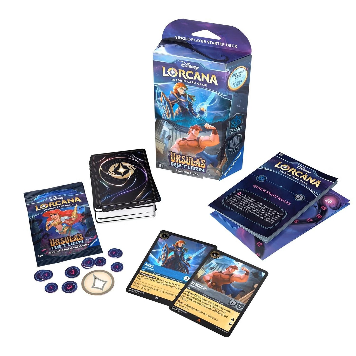 Disney Lorcana Ursula's Return Trading Card Game - Starter Deck (Anna & Hercules)