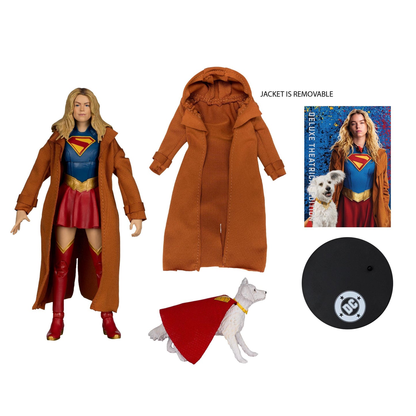 DC Multiverse 7 Inch Deluxe Theatrical Supergirl Movie Action Figure - Supergirl & Krypto (Gold Label)