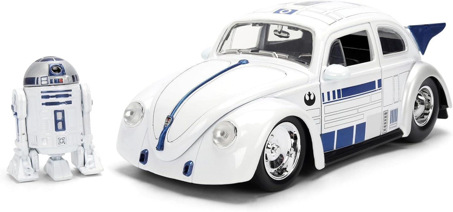 Star Wars 1:24 Scale Jada Hollywood Rides Die Cast Vehicle - R2-D2 & 1959 Volkswagen Drag Beetle