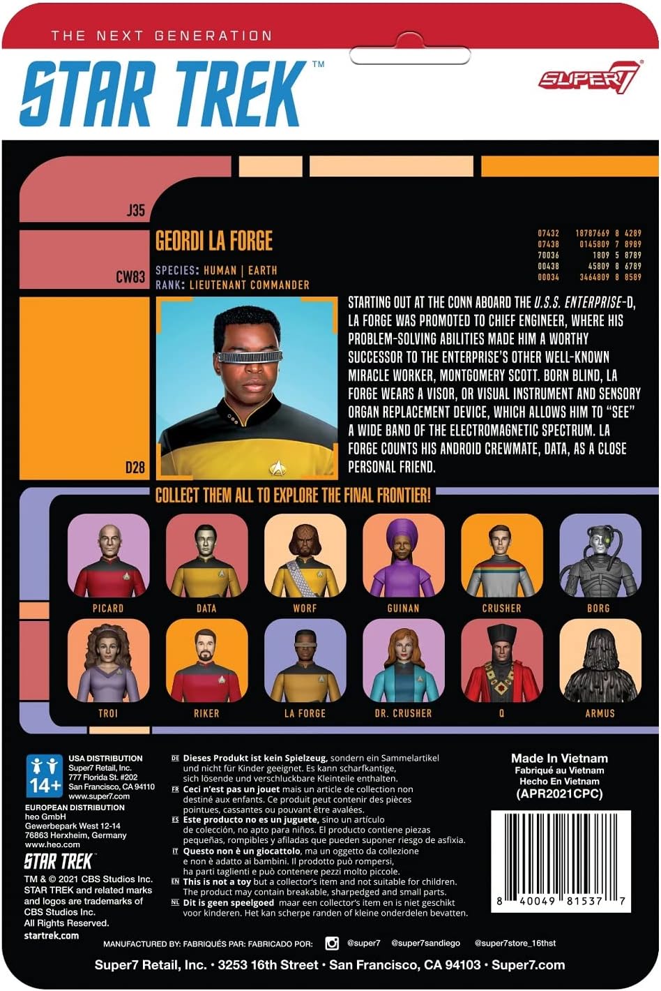 Star Trek: The Next Generation ReAction Action Figure Wave 2 - La Forge