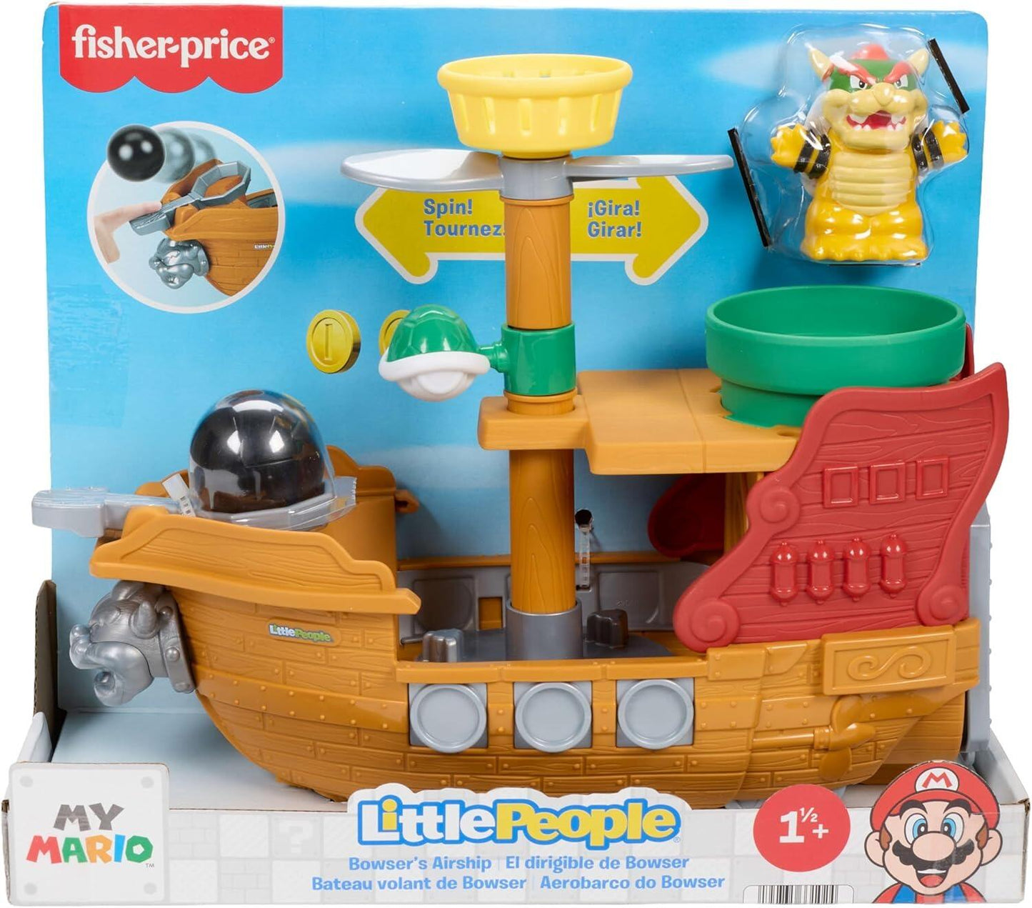 Fisher Price Little People Collectible Figure Set - Super Mario Bowser's Airship
