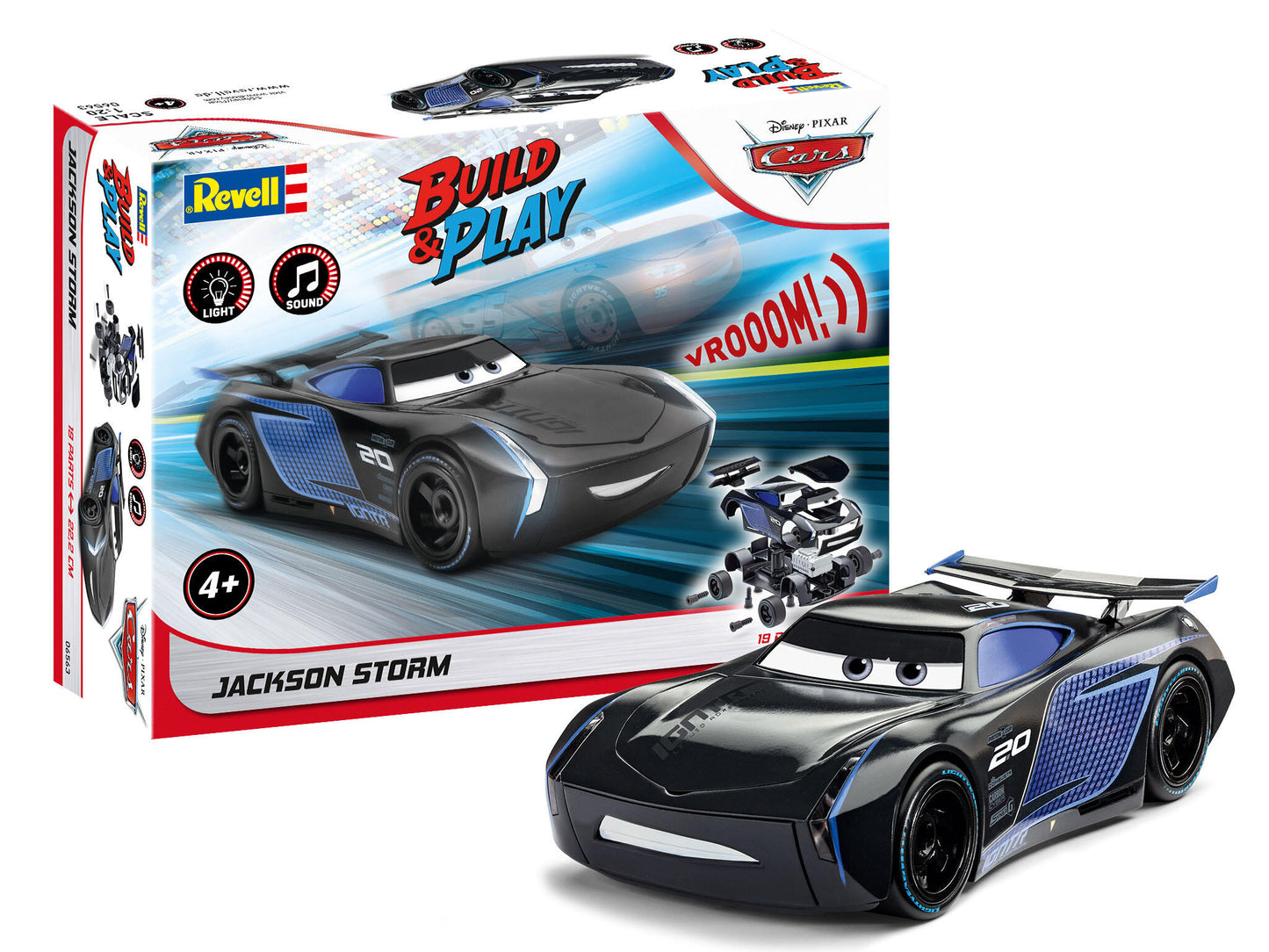 Revell Disney's Cars 1:20 Scale Build & Play Set - Jackson Storm (Light and Sound)