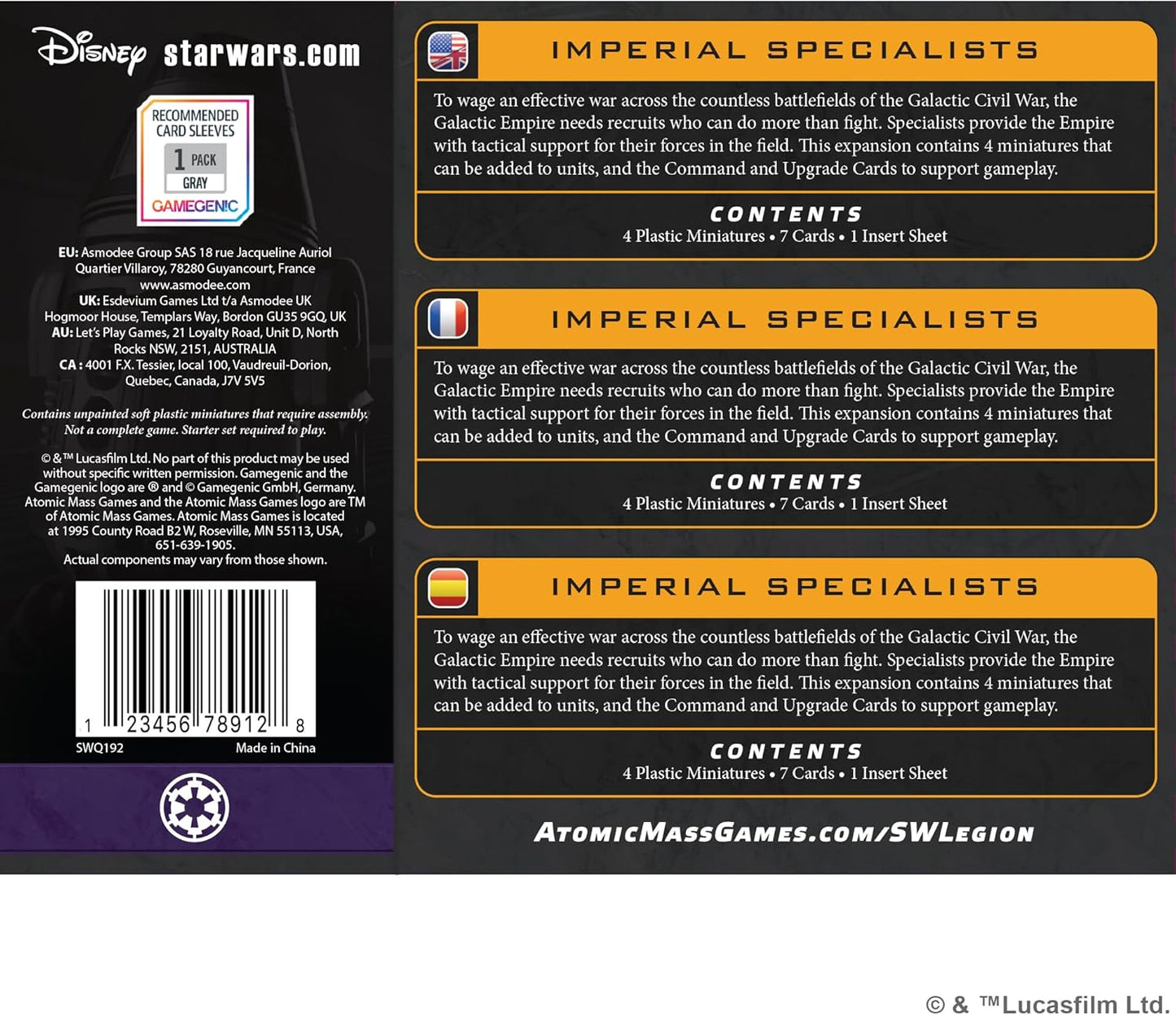 Star Wars Legion - Imperial Specialists