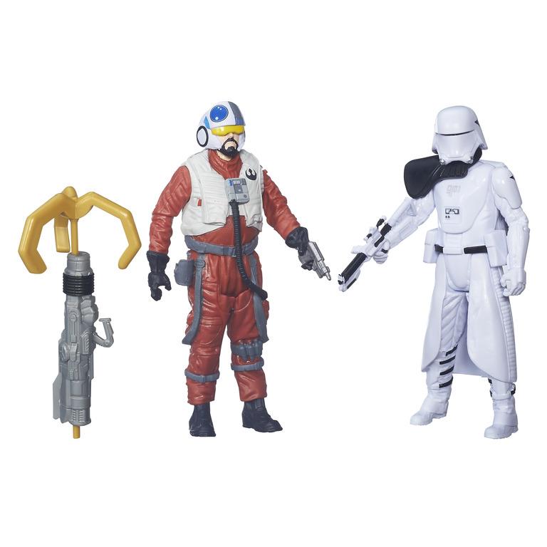 Star Wars The Force Awakens 3.75 Inch Action Figure 2 Pack: Snap Wexley and First Order Snowtrooper Officer
