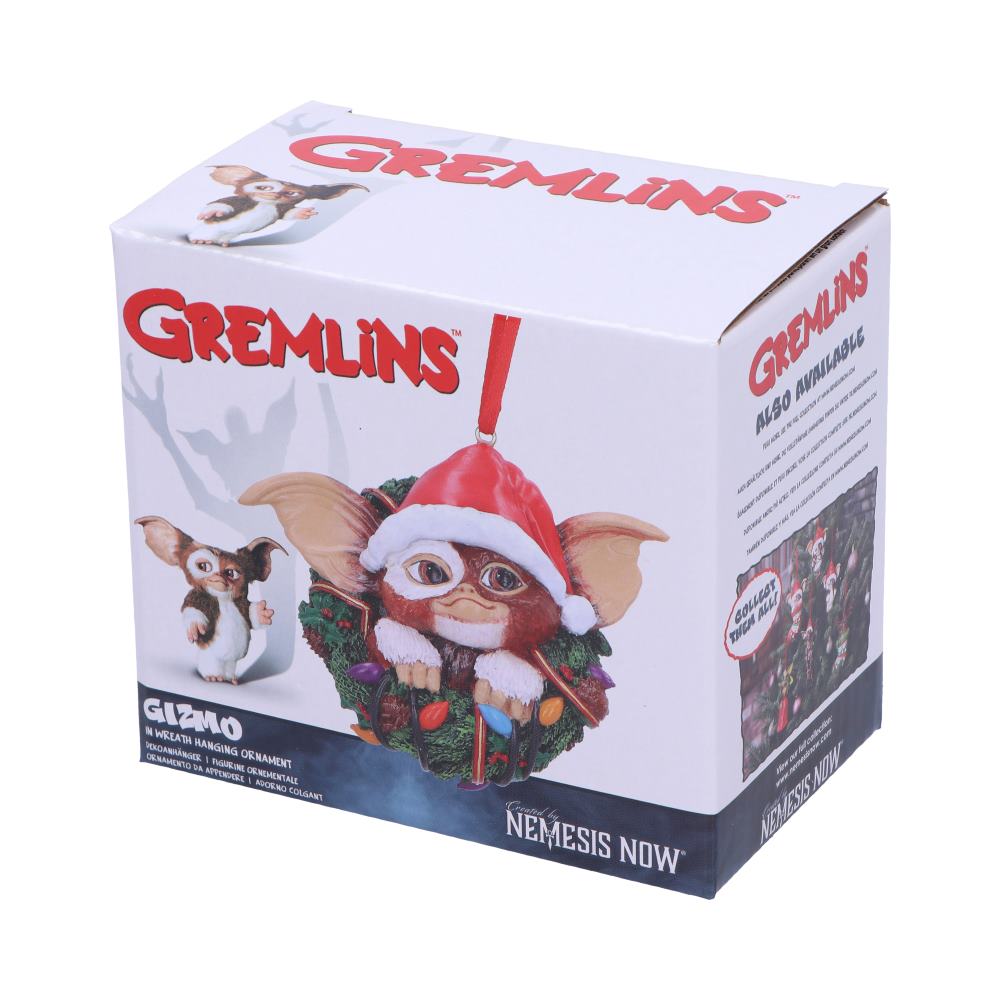 Gremlins Festive Hanging Ornament - Gizmo in Wreath