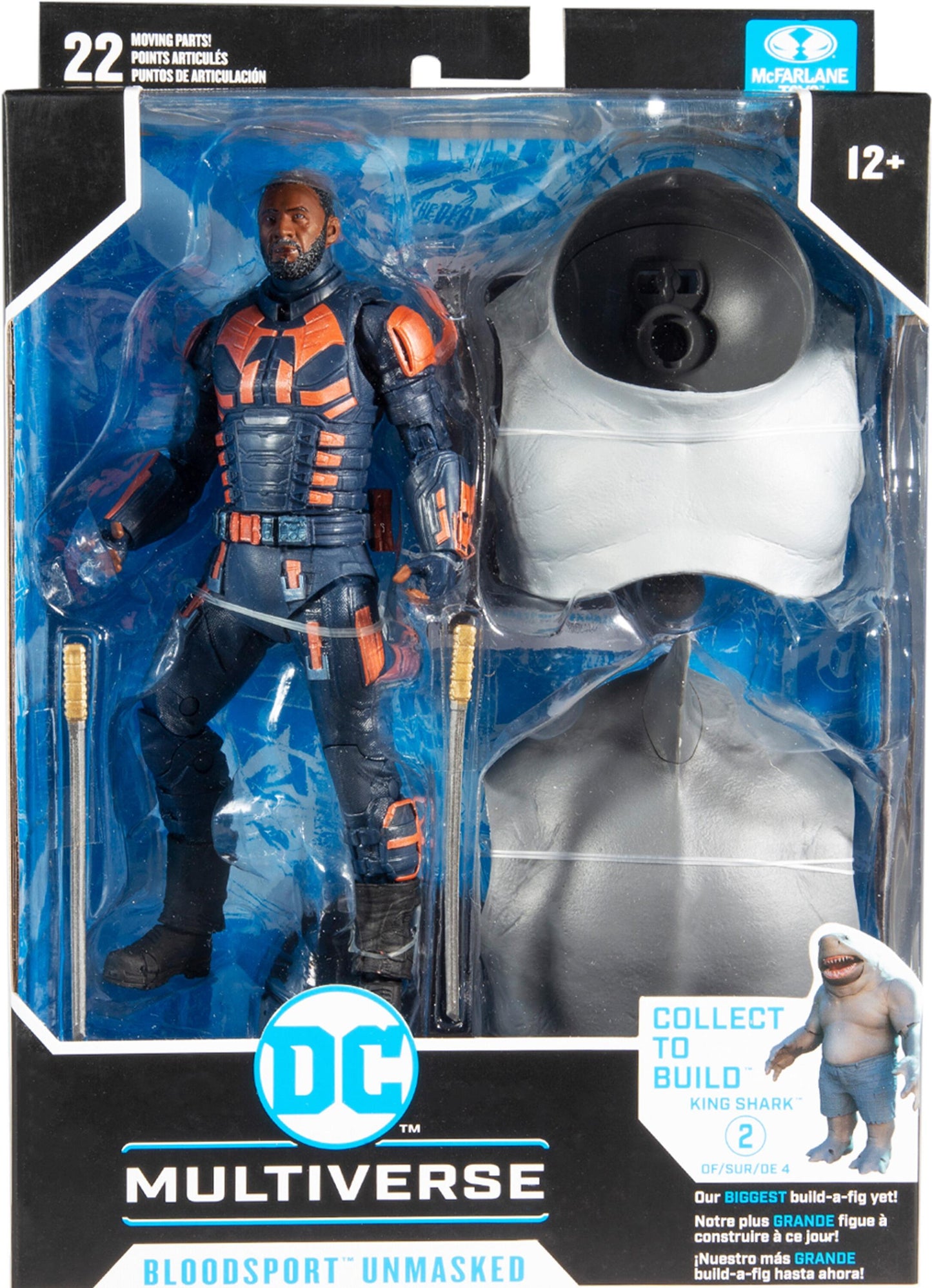DC Multiverse 7 Inch Scale Action Figure (BAF King Shark) - Bloodsport Unmasked