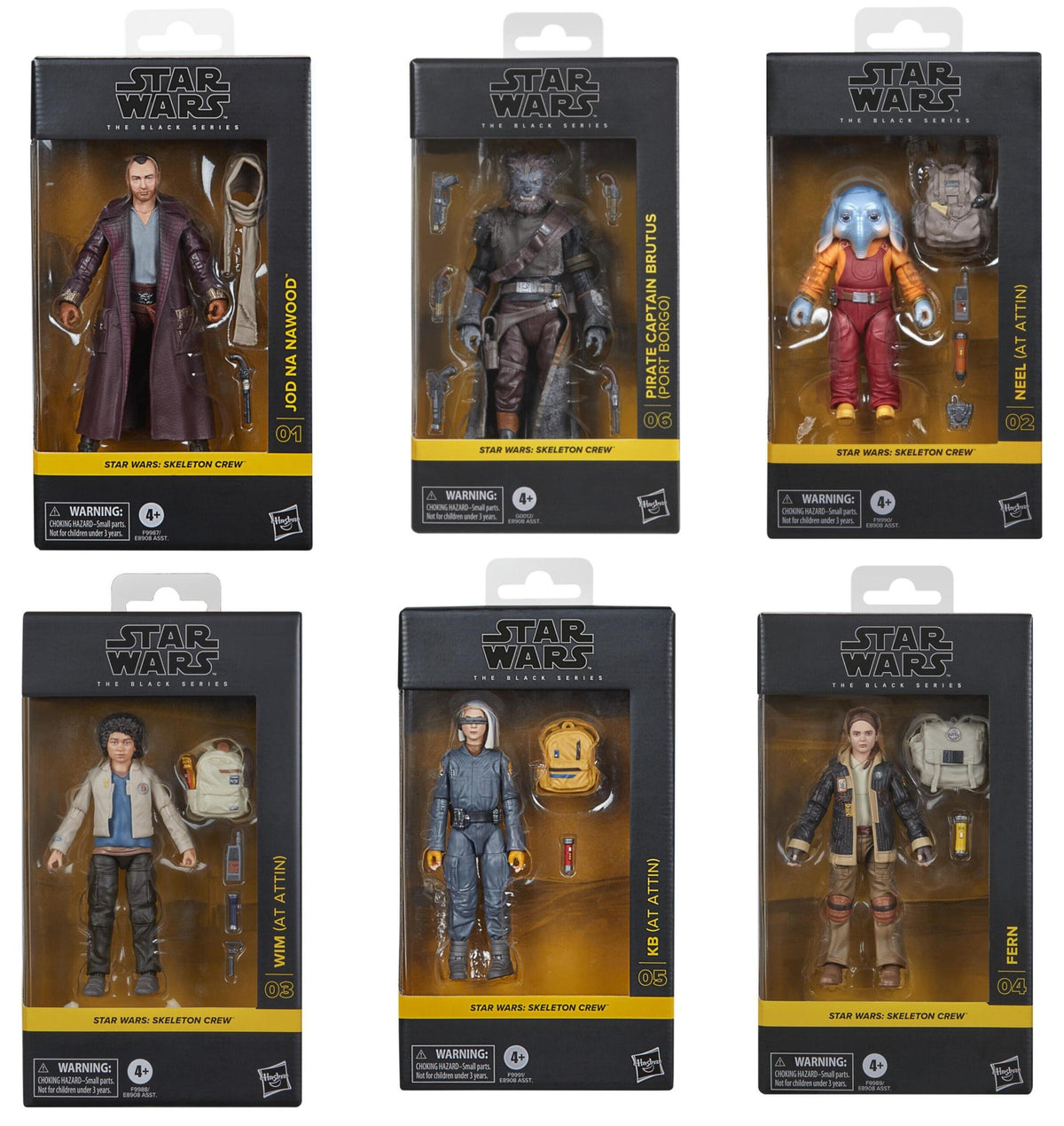 Star Wars Skeleton Crew Black Series 6 Inch Action Figure Wave 43 - Set of 6