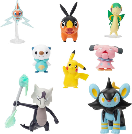 Pokémon Battle Figure 8 Pack W12 - Tepig, Oshawott, Snivy, Rotom, Pikachu, Snubull, Alolan Marowak & Luxio