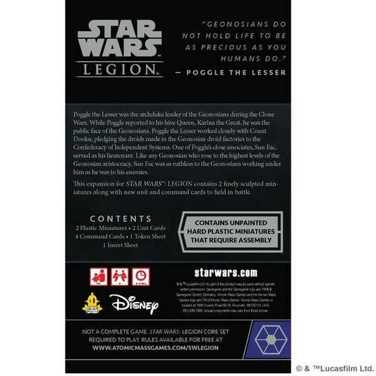 Star Wars: Legion - Poggle the Lesser & Sun Fac Commander Unit Expansion Pack