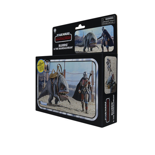 Star Wars The Vintage Collection 3.75 Inch Action Figure Set - The Mandalorian & Blurrg