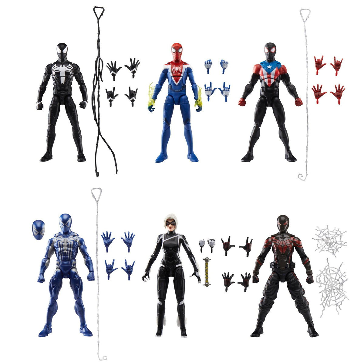 Marvel Legends Spider-Man Gamerverse 6 Inch Action Figures Wave 3 - Set of 6