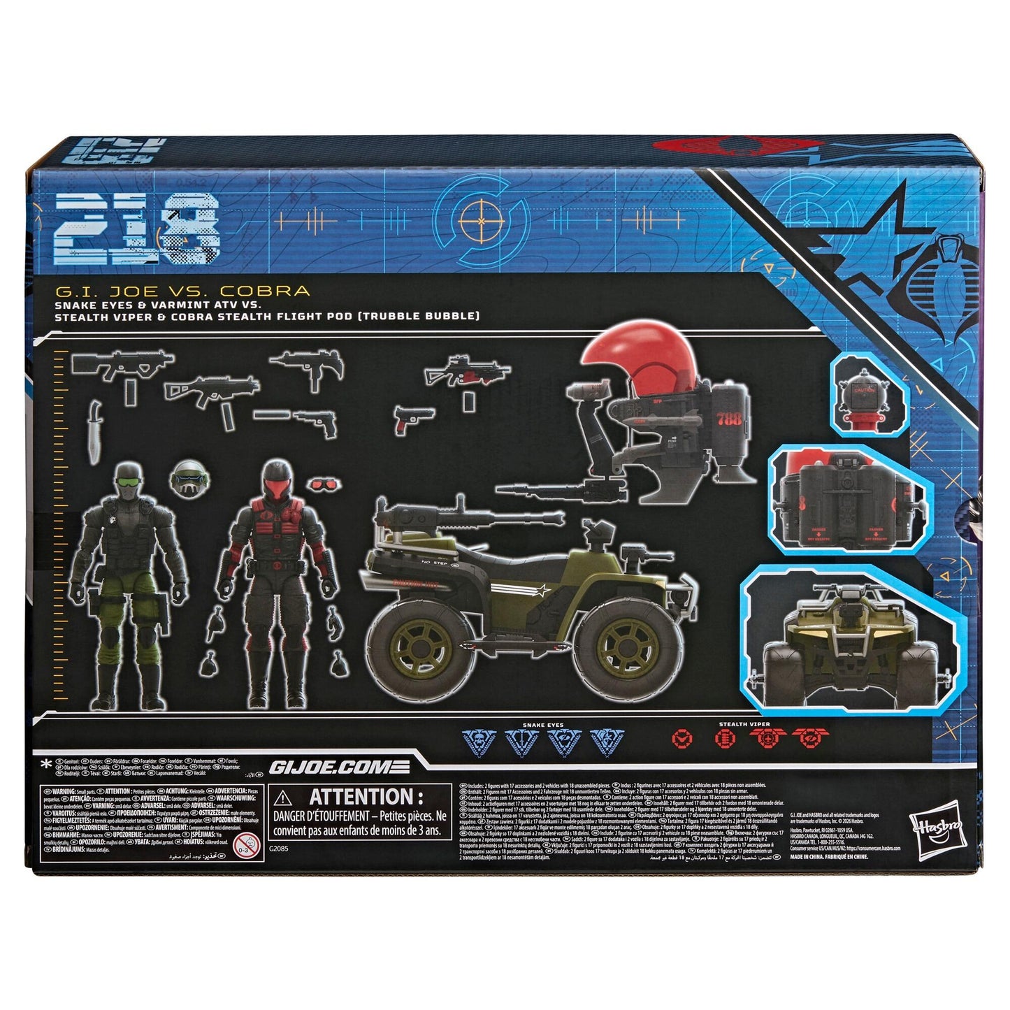 *PRE-ORDER G.I. Joe Classified Series 6 Inch Scale Action Figure 2 Pack With Vehicles Set - Snake Eyes Vs Stealth Viper