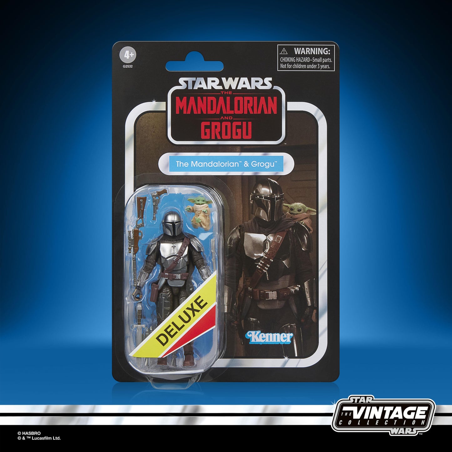 Star Wars The Vintage Collection 3.75 Inch Deluxe Action Figure - The Mandalorian & Grogu With Checklist Print