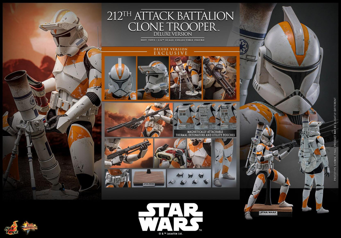 *PRE-ORDER 212th Attack Battalion Clone Trooper (Deluxe) - Star Wars: Revenge Of The Sith Hot Toys Collectibles 1/6 Scale Action Figure