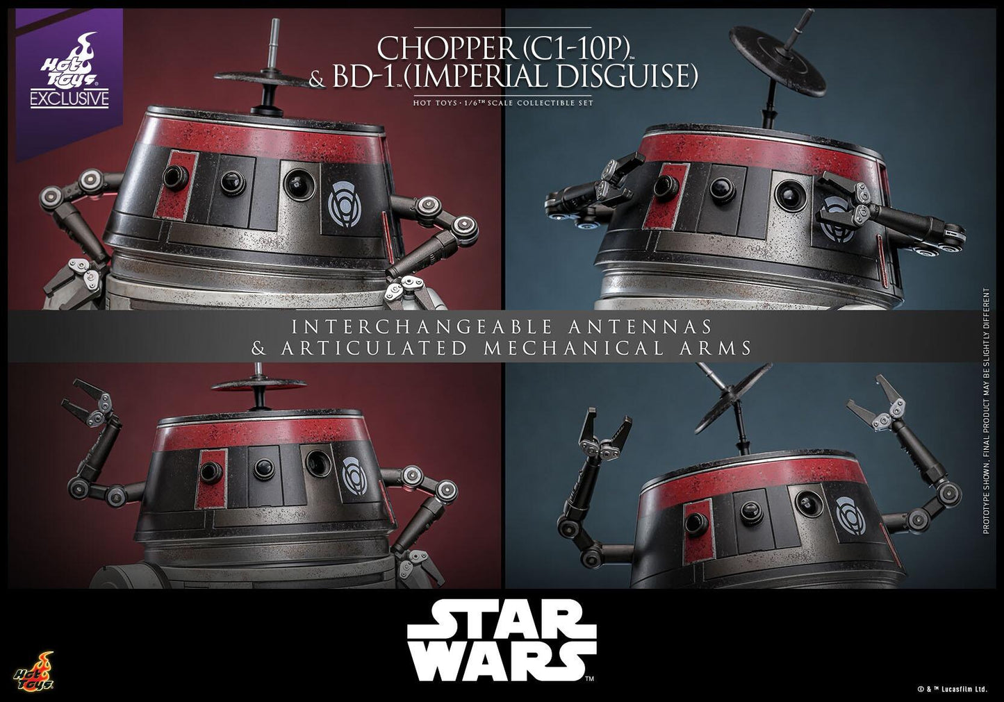 C1-10P Chopper & BD-1 (Imperial Disguise) - Star Wars Hot Toys Exclusive Collectibles 1/6 Scale Action Figure