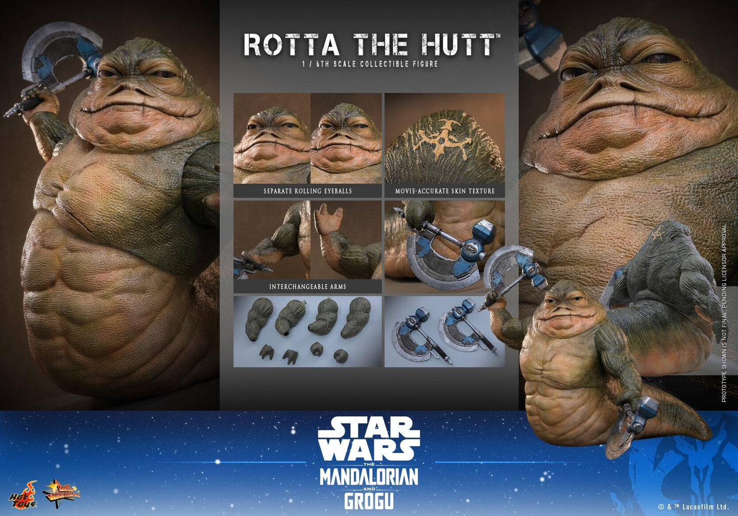 *PRE-ORDER Rotta The Hutt - Star Wars: The Mandalorian & Grogu Hot Toys Collectibles 1/6 Scale Action Figure