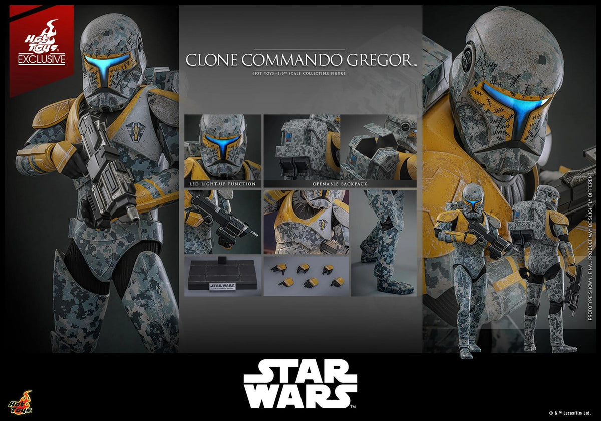 Clone Commando Gregor - Star Wars: The Clone Wars Hot Toys Collectibles 1/6 Scale Action Figure