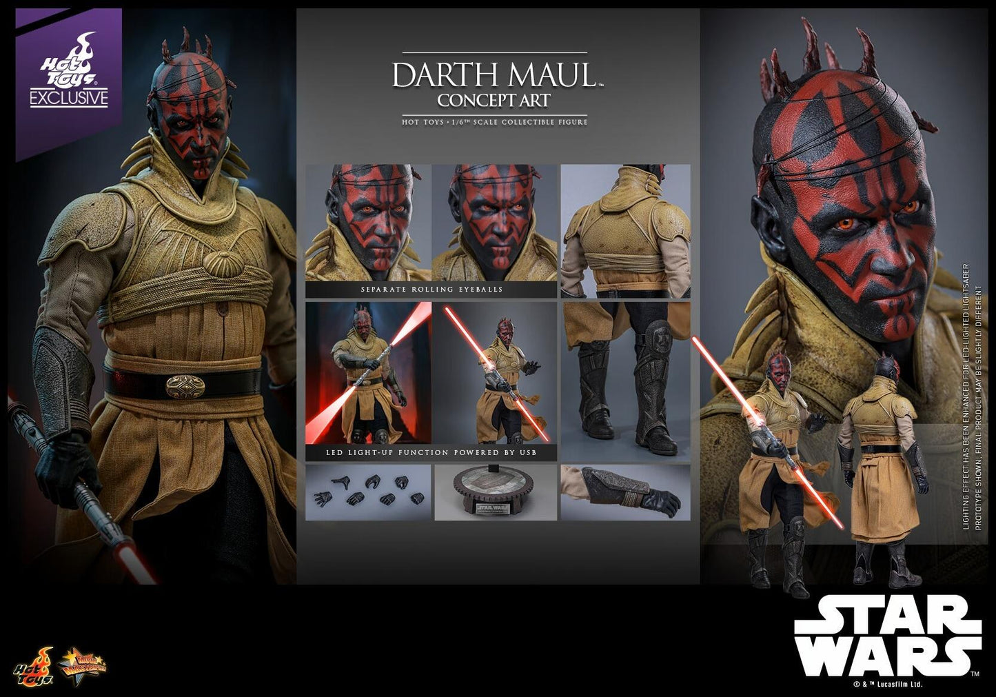 Darth Maul (Concept Art) - Star Wars Celebration 2025 Exclusive Hot Toys Collectibles 1/6 Scale Action Figure