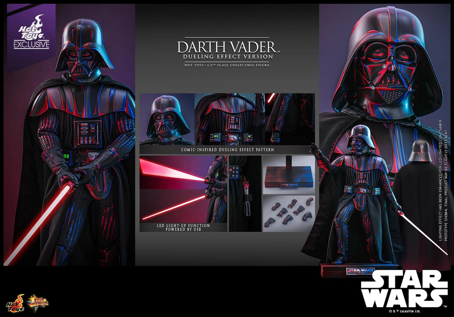 Darth Vader (Duelling Effect Version) - Star Wars Celebration 2025 Exclusive Hot Toys Collectibles 1/6 Scale Action Figure