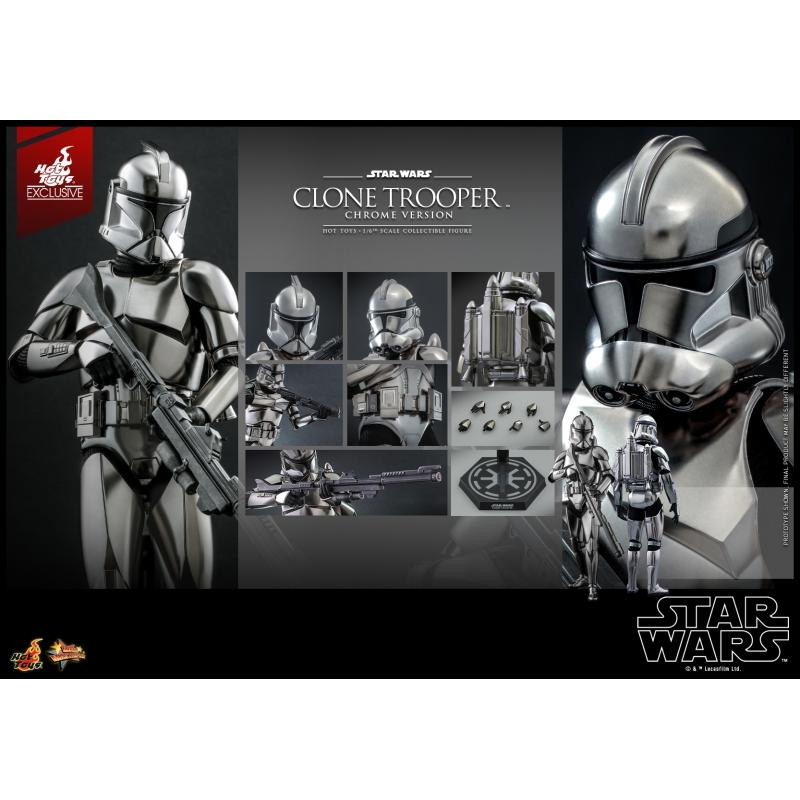 Clone Trooper (Chrome) - Star Wars Hot Toys Exclusive Collectibles 1/6 Scale Action Figure