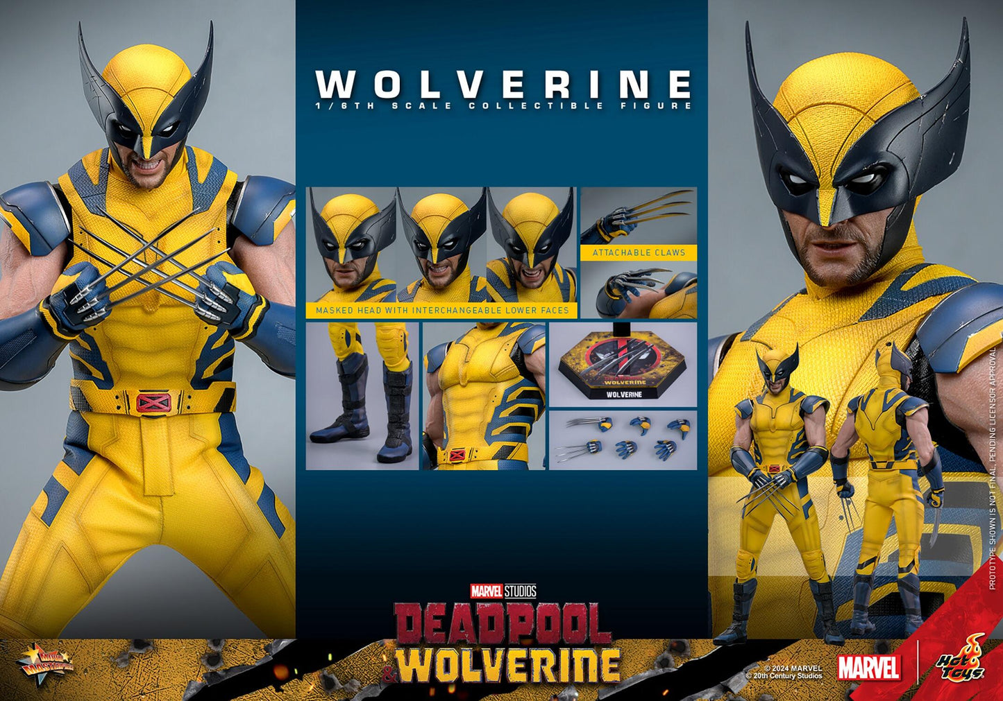 Wolverine - Marvel Deadpool & Wolverine Hot Toys Collectibles 1/6 Scale Action Figure