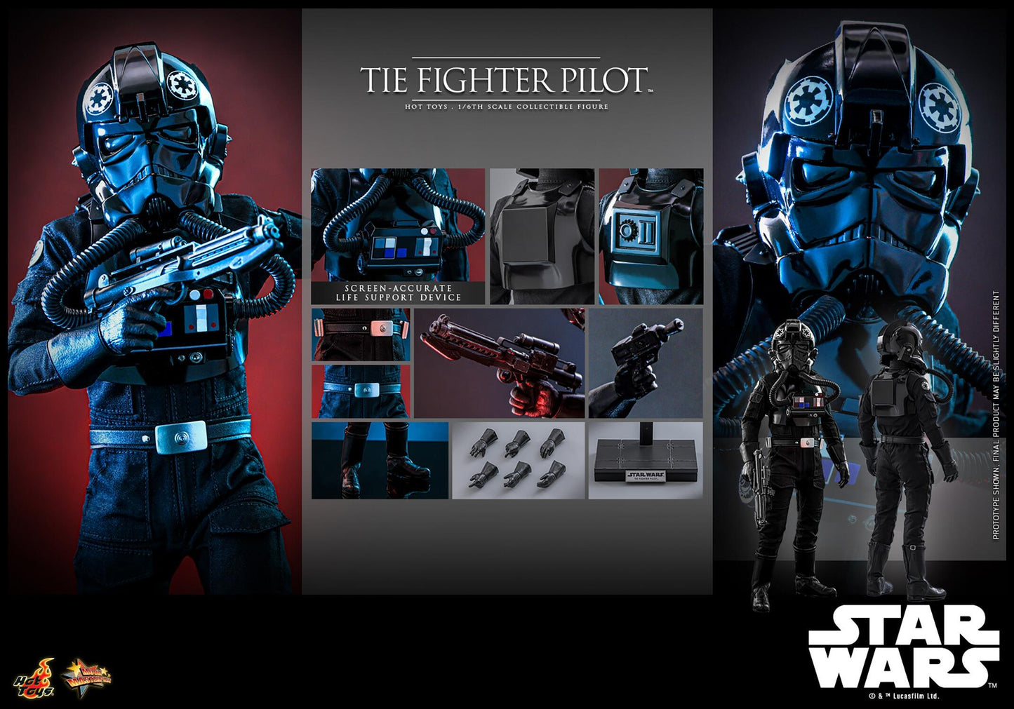 *PRE-ORDER Tie Fighter Pilot - Star Wars Hot Toys Collectibles 1/6 Scale Action Figure