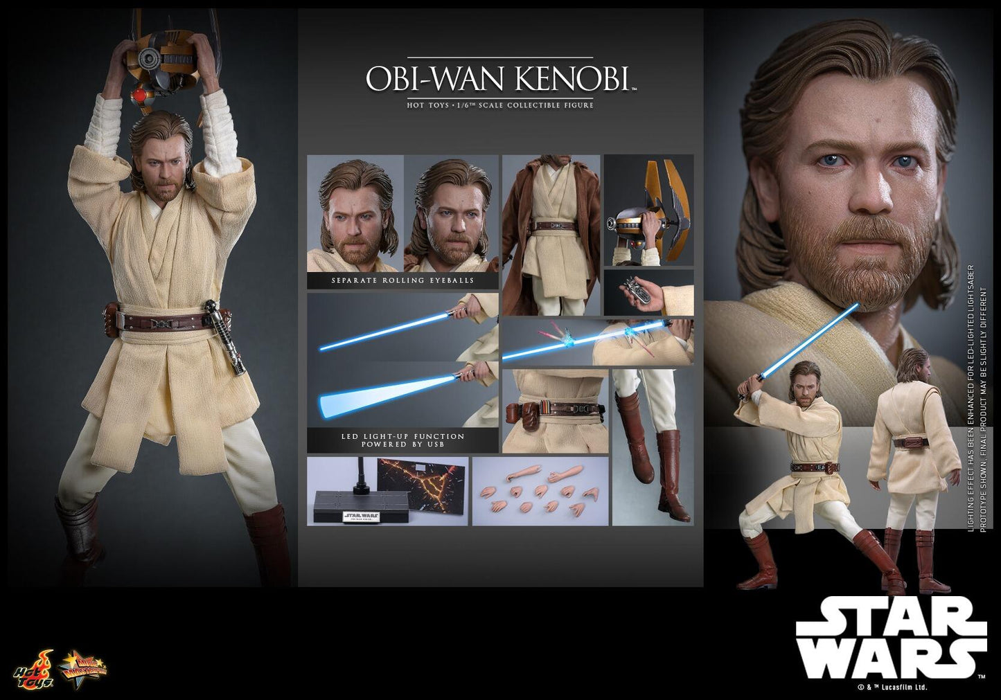 *PRE-ORDER Obi-Wan Kenobi - Star Wars Episode II (AOTC) Hot Toys Collectibles 1/6 Scale Action Figure
