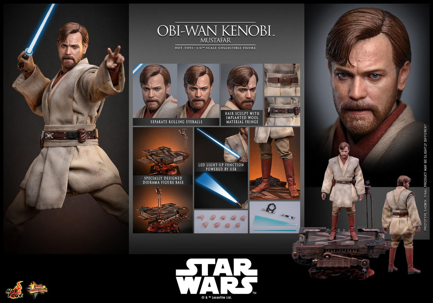 *PRE-ORDER Obi-Wan Kenobi (Mustafar) - Star Wars III: Revenge Of The Sith Hot Toys Collectibles 1/6 Scale Action Figure