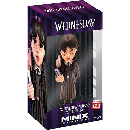 Wednesday Minix 5 Inch Collectible Figurine - Wednesday Addams with Thing