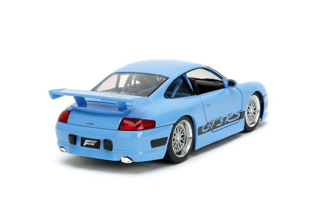 Damaged Box - Fast & Furious - Brian's Porsche 911 GT3 RS (Blue) Hollywood Rides 1:24 Scale Die Cast Vehicle