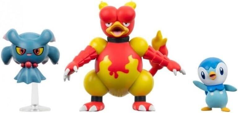 Pokémon Battle Figure 3 Pack W20 - Piplup, Misdreavus With Stand & Magmar