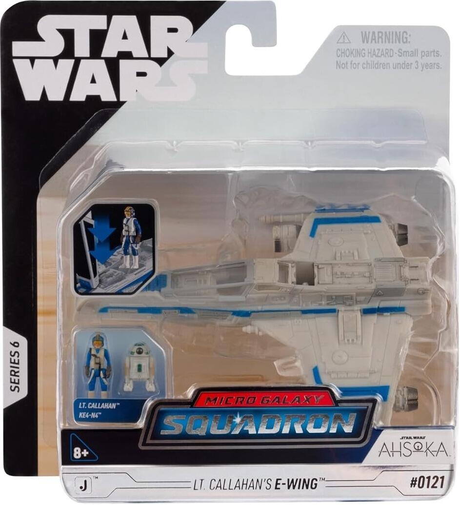 Star Wars Micro Galaxy Squadron 3 Inch Vehicle Series 6 - E-Wing Starfighter With LT. Callahan