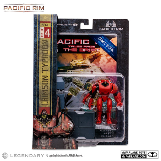 Pacific Rim 4 Inch Scale Action Figure with Comic Book Wave 1 - Crimson Typhoon (Jaeger)