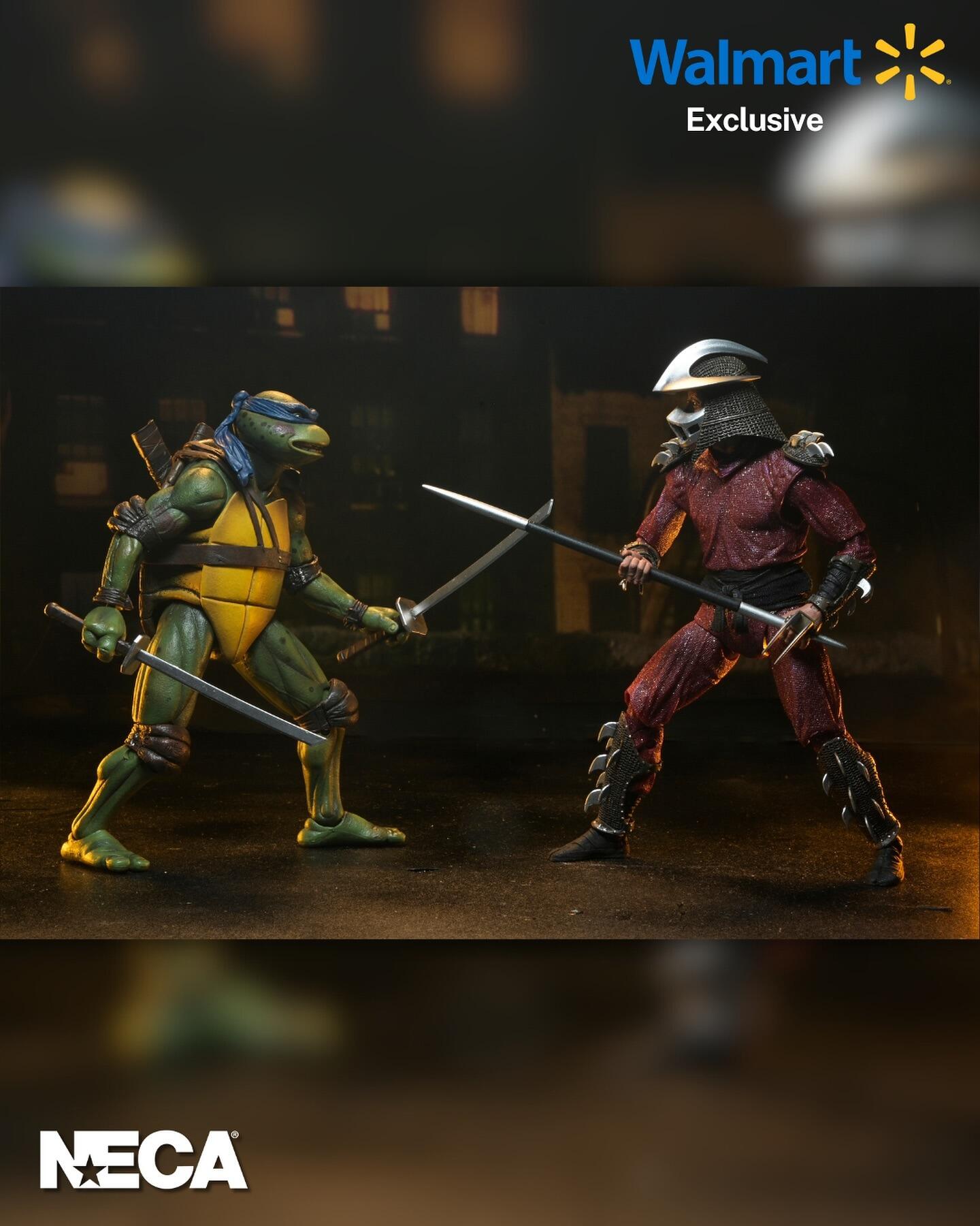 Teenage Mutant Ninja Turtles 1990 Movie 7 Inch Ultimate Action Figure - Shredder & Leonardo (Roof Top)