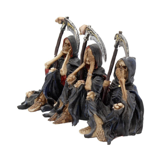 Nemesis Now 4 Inch Resin Collectible Figurine Set - Three Wise Grim Reapers