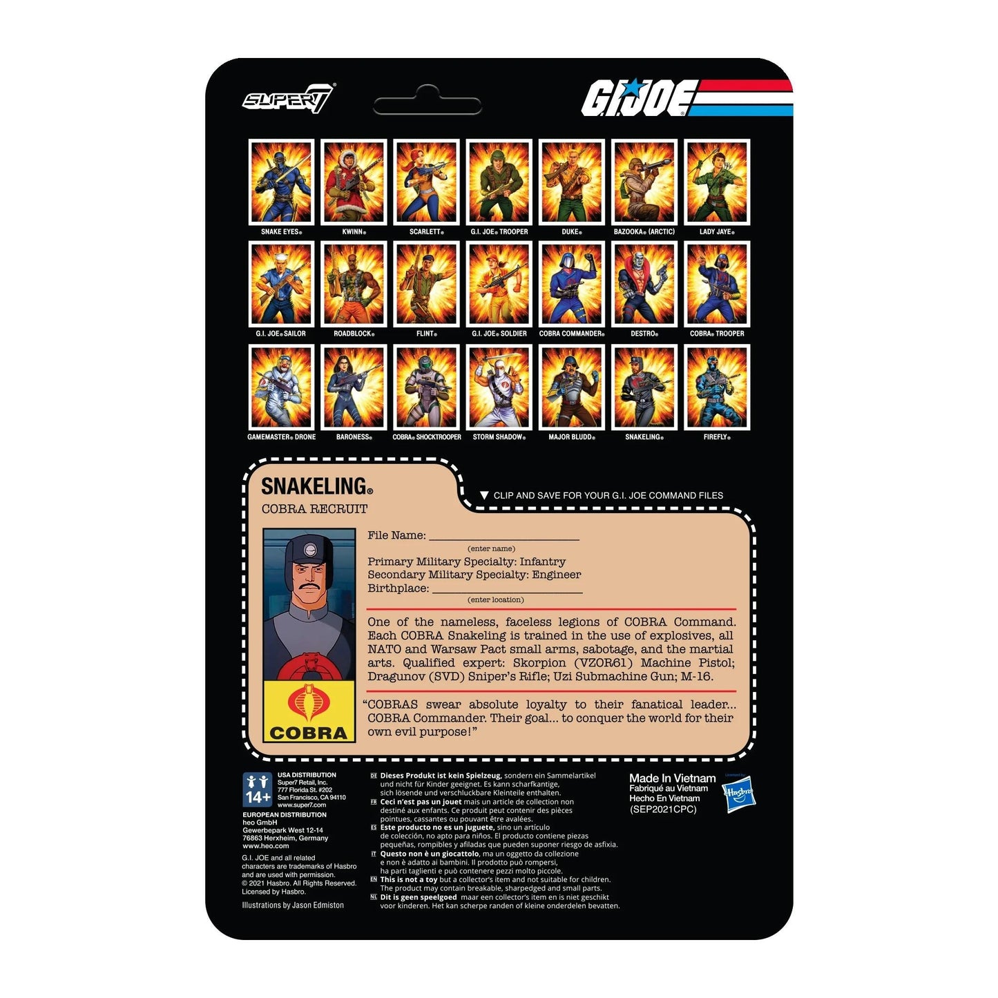 G.I. Joe ReAction Action Figure Wave 3 - Cobra Snakeling Factory Worker Brown (Beard)