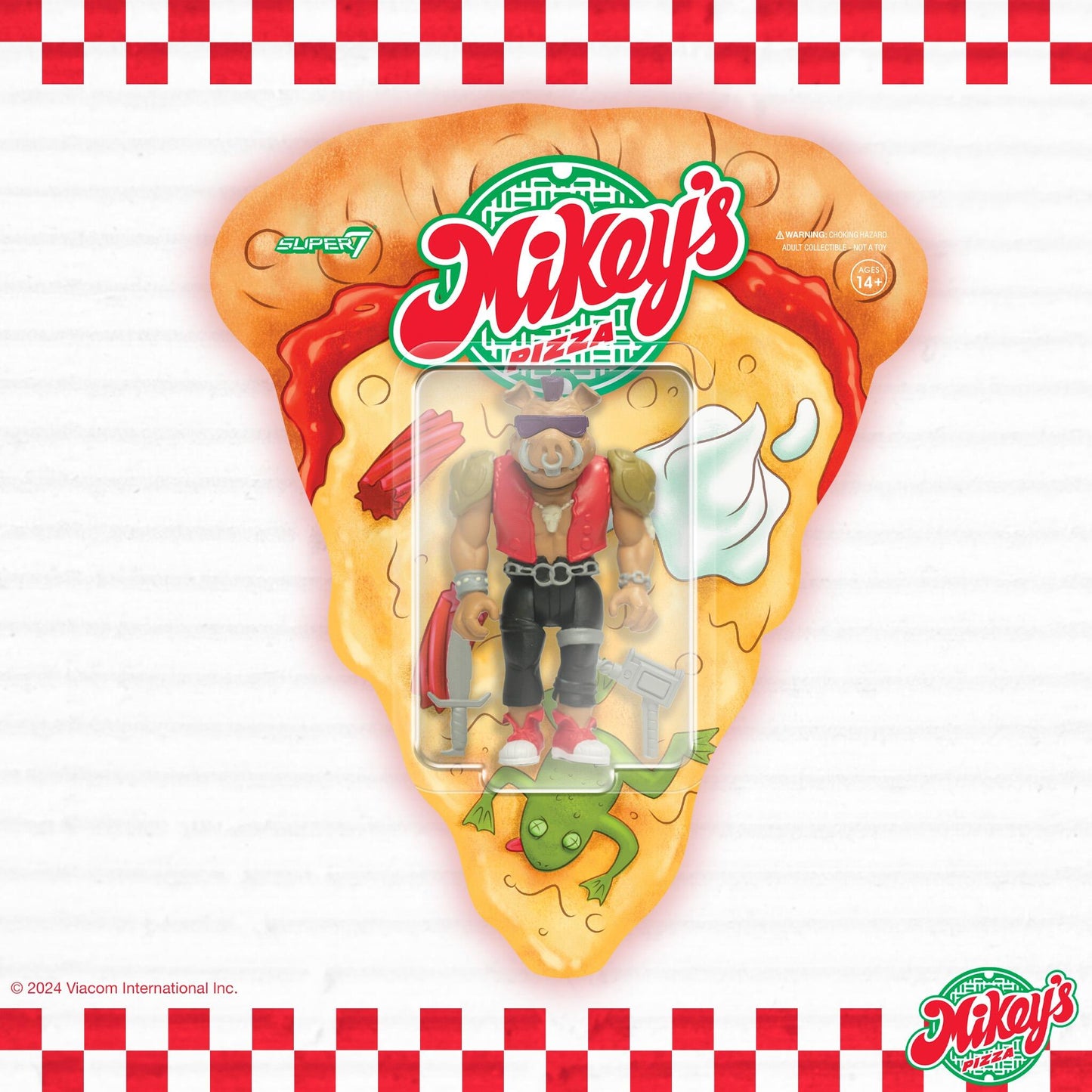 Teenage Mutant Ninja Turtles SDCC 2024 SAF UK Exclusive ReAction Figure - Bebop (Mikey's Pizza)