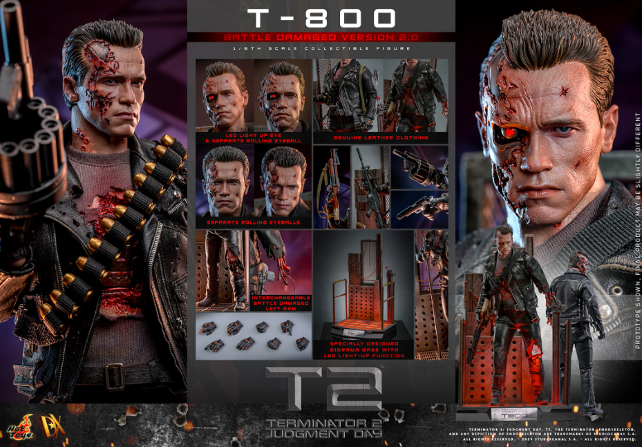 *PRE-ORDER T-800 Terminator (Battle Damaged 2.0) Hot Toys Collectibles 1/6 Scale Action Figure