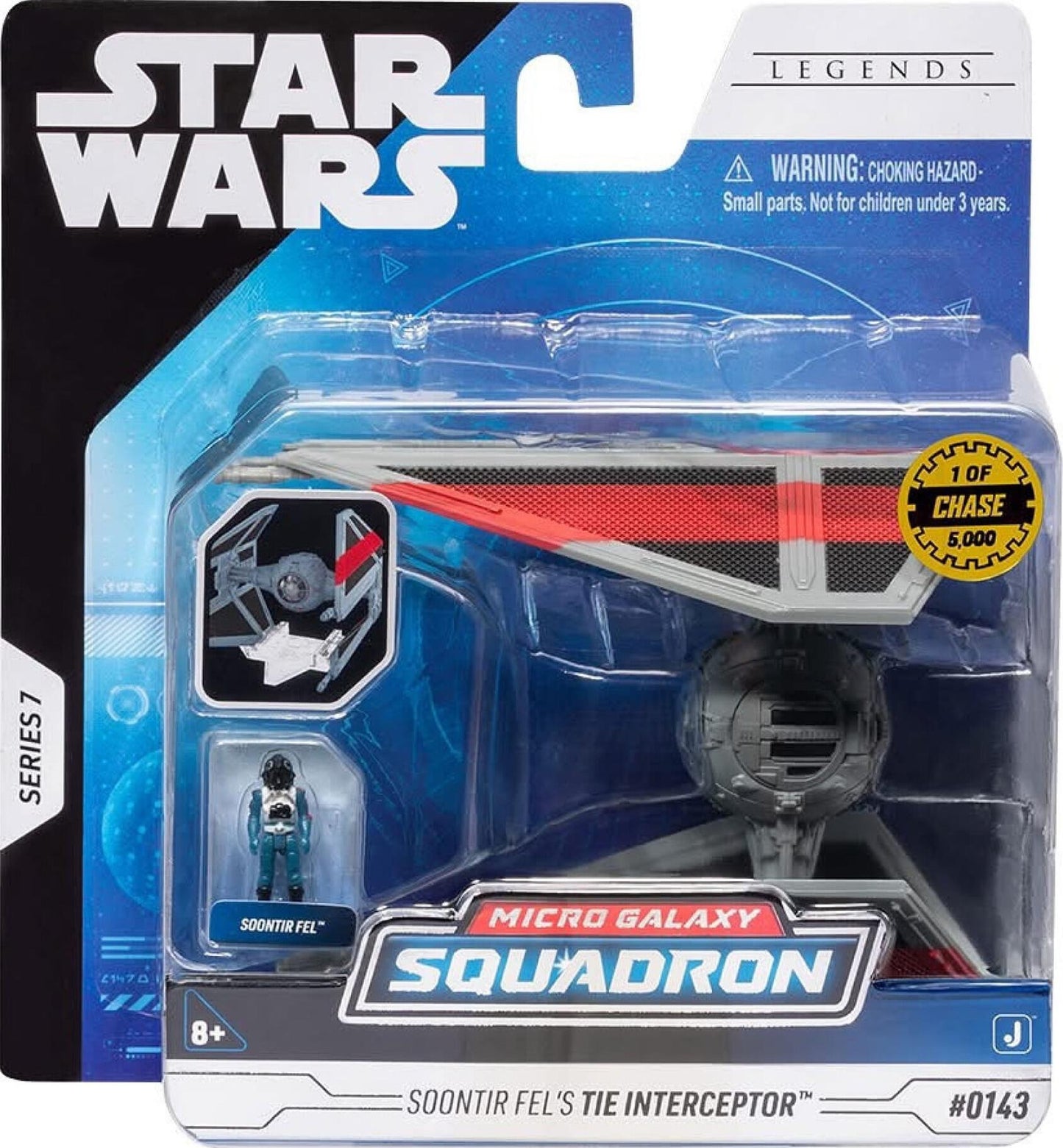 Star Wars Micro Galaxy Squadron 3 Inch Vehicle Series 7 - Soontir Fel's Tie Interceptor (Chase Edition)