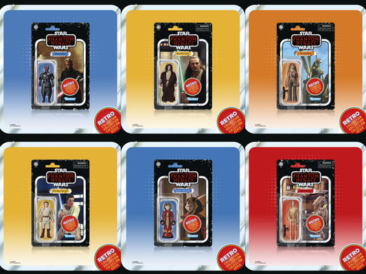Star Wars Retro Action Figure Wave 9 (The Phantom Menace) - Boxed Set of 6