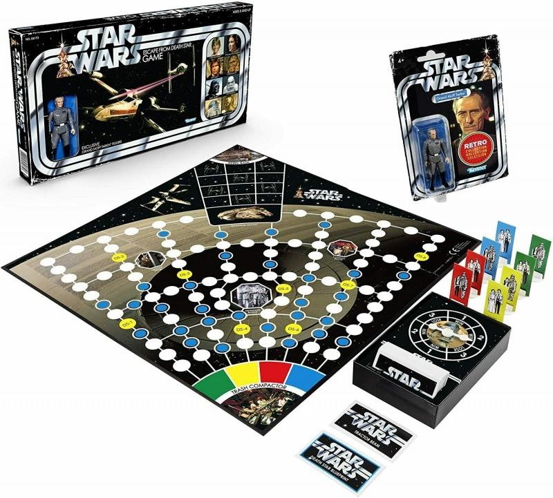 Star Wars Retro Action Figure Board Game - Death Star Escape with Grand Moff Tarkin Action Figure