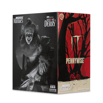 Welcome to Derry Movie Maniacs 6 Inch Posed Figure Wave 2 - Pennywise (Black & White)