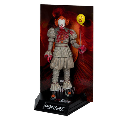 Welcome to Derry Movie Maniacs 6 Inch Posed Figure Wave 2 - Pennywise (Bloody)