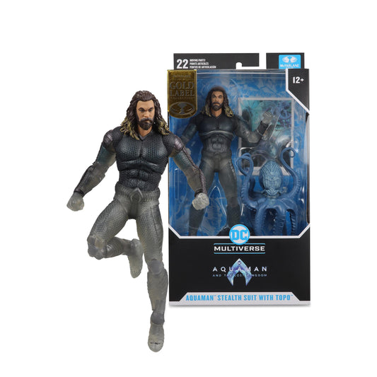 DC Aquaman 2 Movie 7 Inch Action Figure - Aquaman Stealth Suit With Topo (Gold Label)