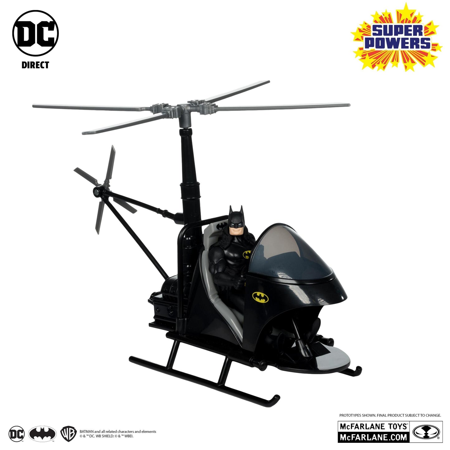 DC Direct Super Powers 5 Inch Action Figure 3-Pack - Batman, Batwing & Whirlybat (Black)