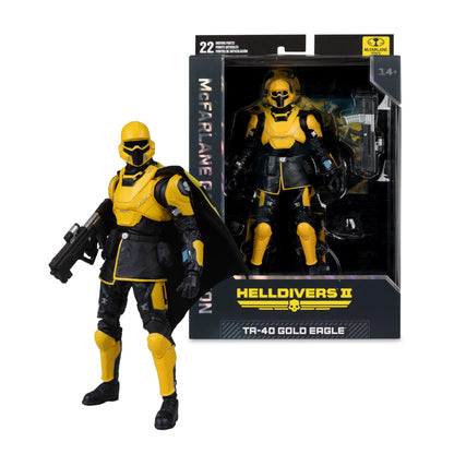*PRE-ORDER McFarlane Helldivers II Elite Edition 7 Inch Action Figure - TR-40 Gold Eagle Helldiver