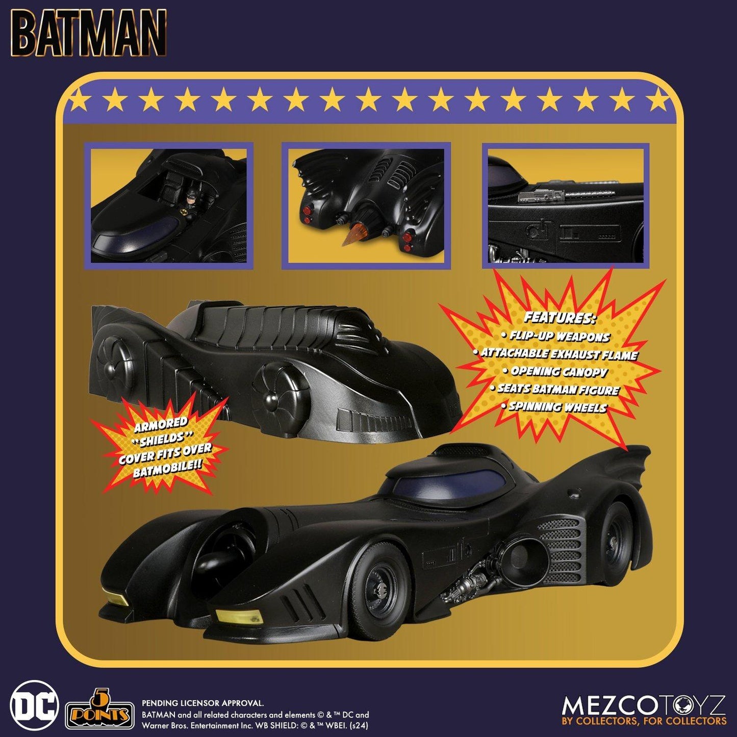DC Batman (1989) 5 Points Deluxe Vehicle - Batmobile