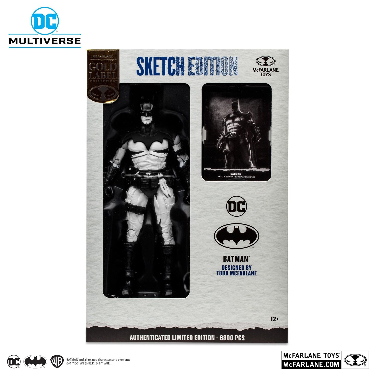 DC Multiverse 7 Inch Action Figure - Batman by Todd McFarlane (Line Art) (Gold Label)